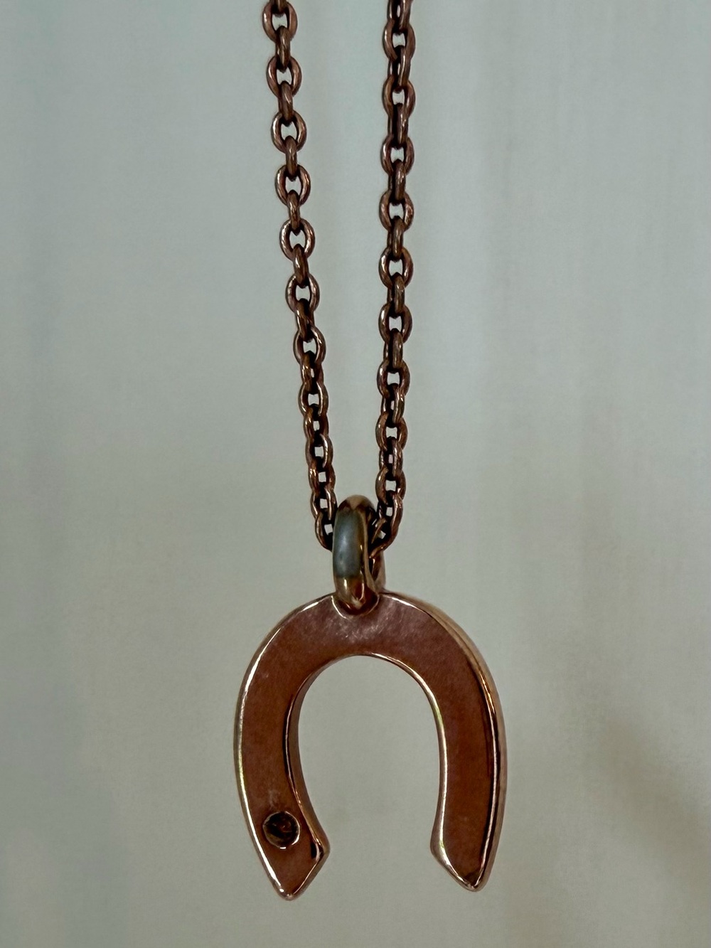 Wren Studio Delicate Rose Gold Horseshoe Pendant Necklace